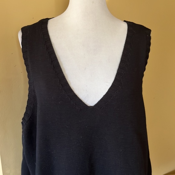 YES/NO Size MEDIUM Oversized VNeck Cotton Vest 1-Pocket LagenLook Slouch $98 NEW - Picture 2 of 10